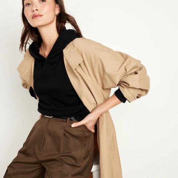 NWT OLD NAVY Oversized Pullover Hoodie Color: BLACK JACK built-in hood - Picture 4 of 5